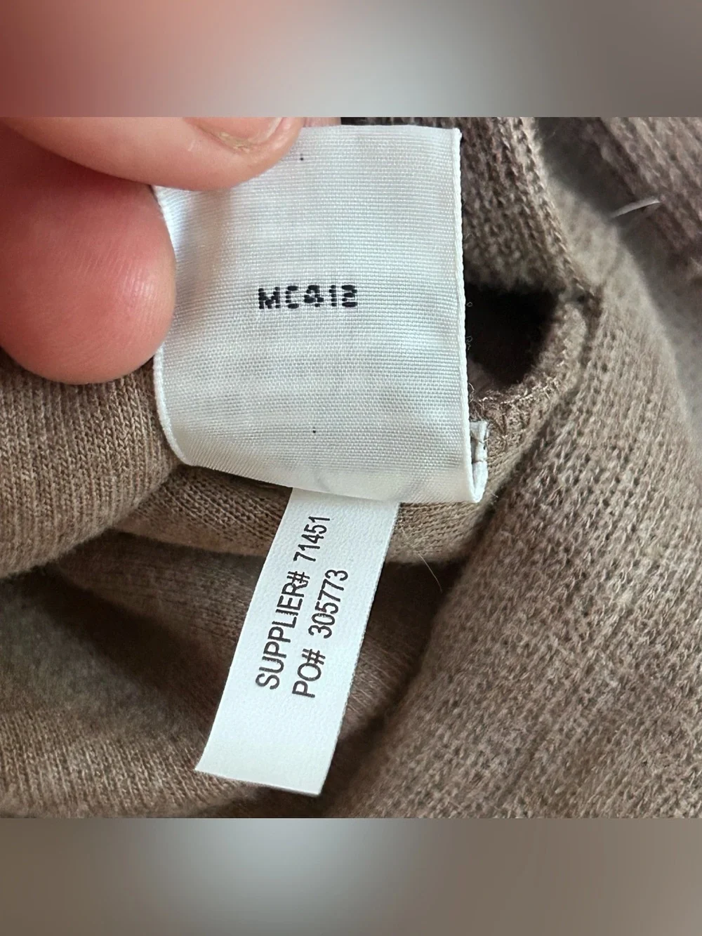 Polo Ralph Lauren Tan Cotton 1/4 Zip Men’s Sweater XL Light Blue Pony